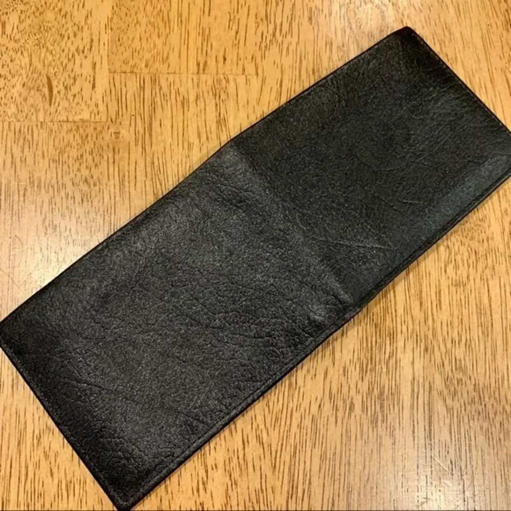 NWOT Swank Genuine Cowhide Black‎ Leather Bifold Wallet